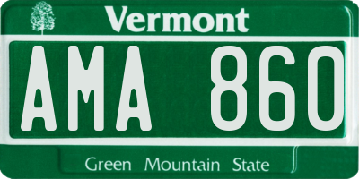 VT license plate AMA860