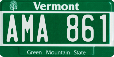 VT license plate AMA861
