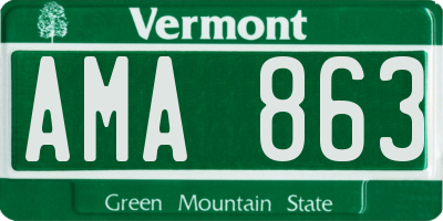 VT license plate AMA863