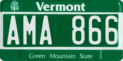 VT license plate AMA866
