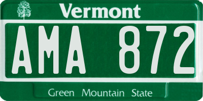 VT license plate AMA872