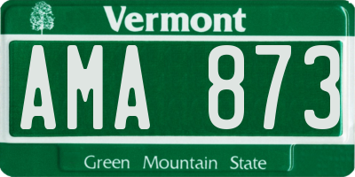 VT license plate AMA873