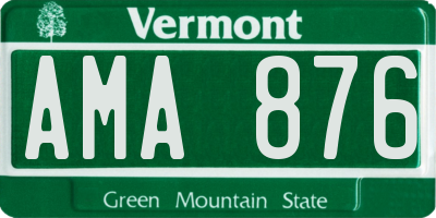 VT license plate AMA876