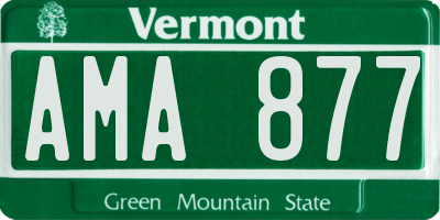 VT license plate AMA877