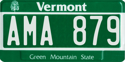VT license plate AMA879