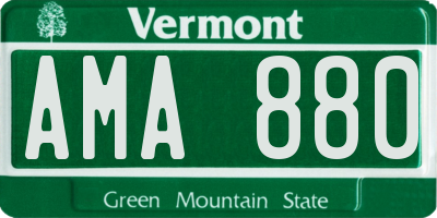 VT license plate AMA880