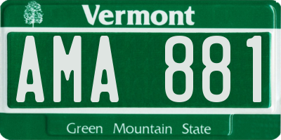 VT license plate AMA881