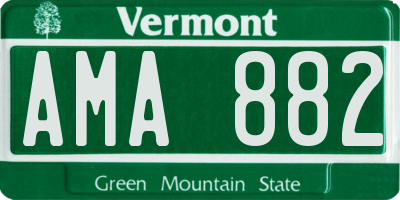 VT license plate AMA882