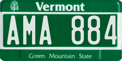 VT license plate AMA884