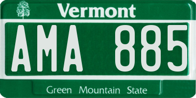VT license plate AMA885