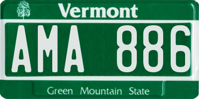 VT license plate AMA886