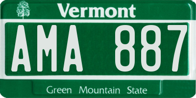 VT license plate AMA887