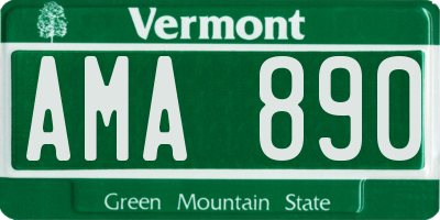 VT license plate AMA890