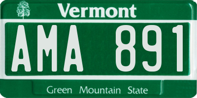 VT license plate AMA891