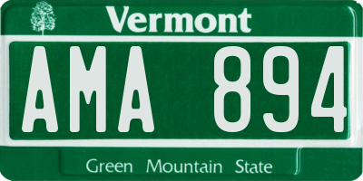 VT license plate AMA894