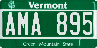 VT license plate AMA895