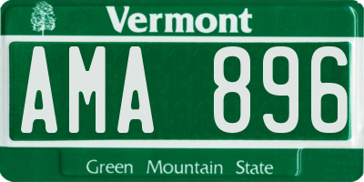 VT license plate AMA896
