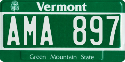 VT license plate AMA897