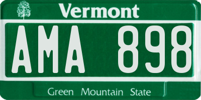 VT license plate AMA898
