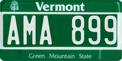 VT license plate AMA899