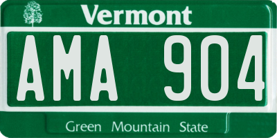 VT license plate AMA904