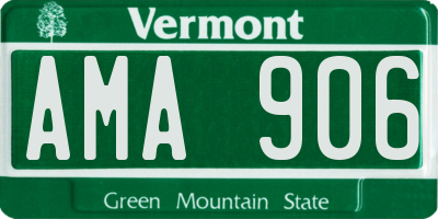 VT license plate AMA906