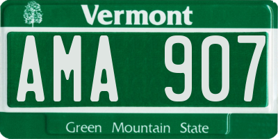 VT license plate AMA907