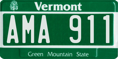 VT license plate AMA911