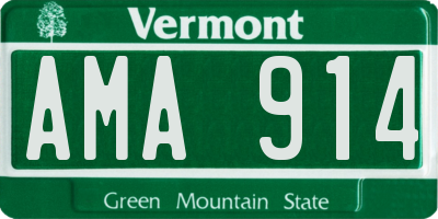 VT license plate AMA914
