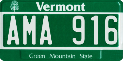 VT license plate AMA916