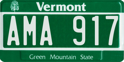 VT license plate AMA917