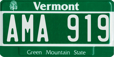 VT license plate AMA919