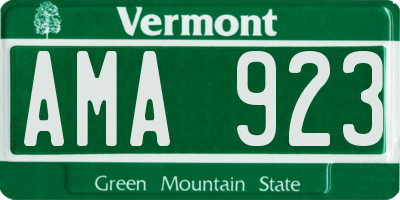VT license plate AMA923