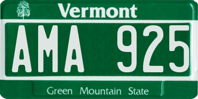 VT license plate AMA925