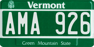 VT license plate AMA926