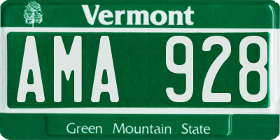 VT license plate AMA928