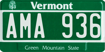 VT license plate AMA936