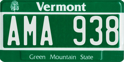 VT license plate AMA938