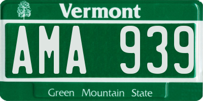 VT license plate AMA939