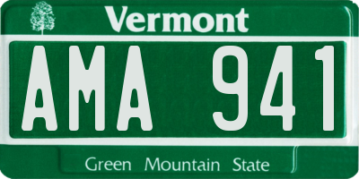 VT license plate AMA941