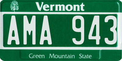 VT license plate AMA943