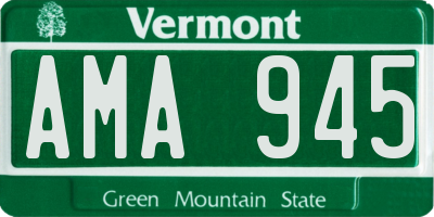 VT license plate AMA945
