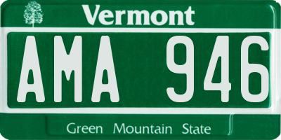 VT license plate AMA946