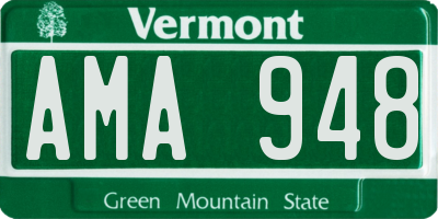 VT license plate AMA948