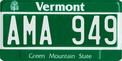 VT license plate AMA949