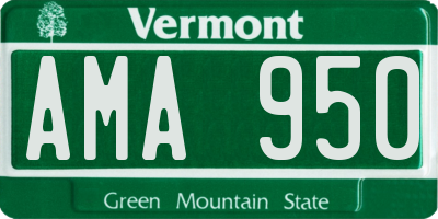 VT license plate AMA950