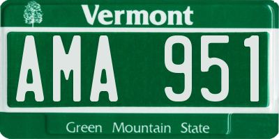 VT license plate AMA951