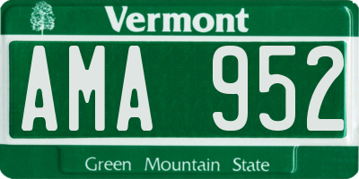 VT license plate AMA952