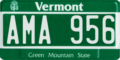 VT license plate AMA956