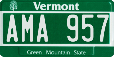 VT license plate AMA957